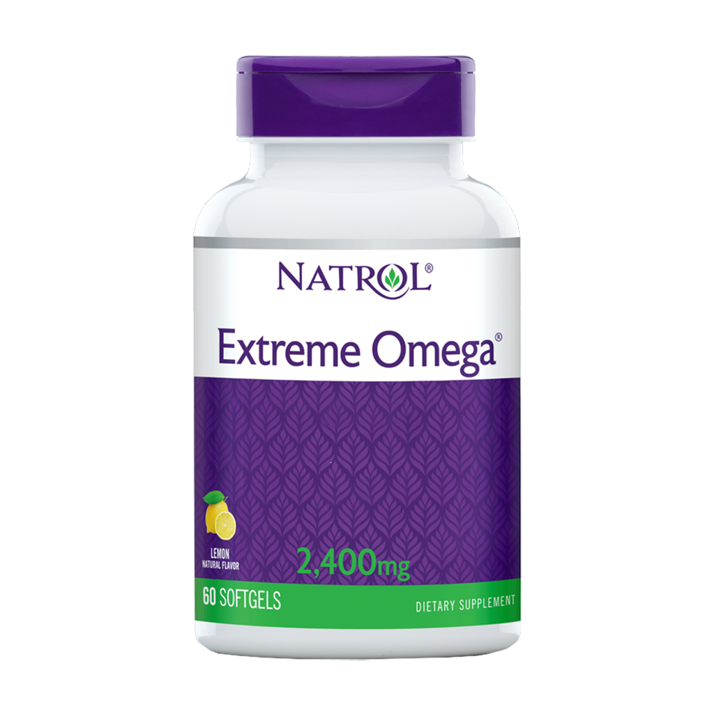 natrol extreme omega heart health lemon 2400mg 60 softgels 1
