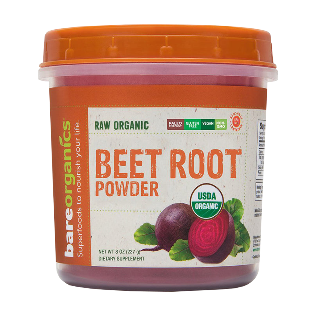 bareorganics beet root powder 227gr packshot front cover