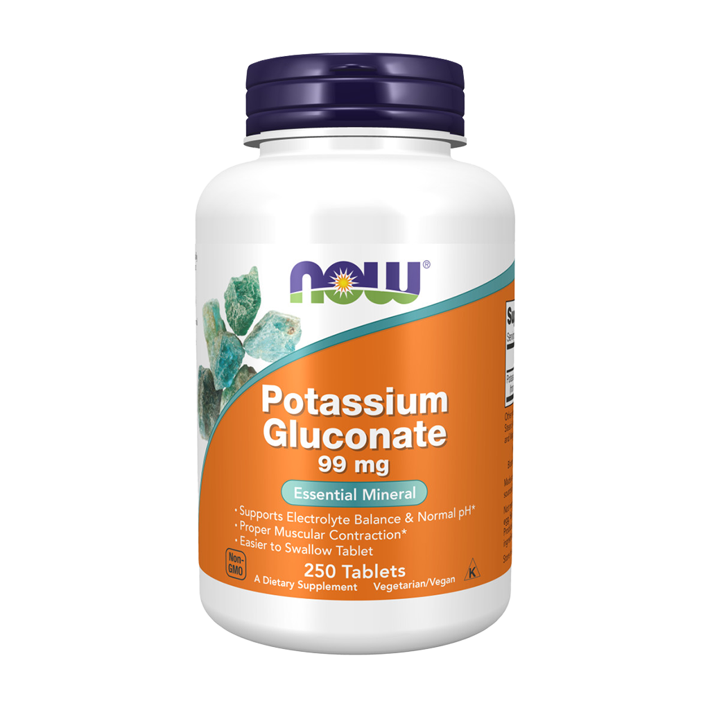 NOW Foods Potassium (Potassium) Gluconate (250 Tablets) Front