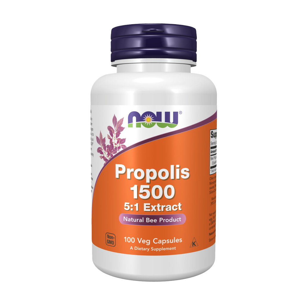 now foods propolis 1500 100 capsules front