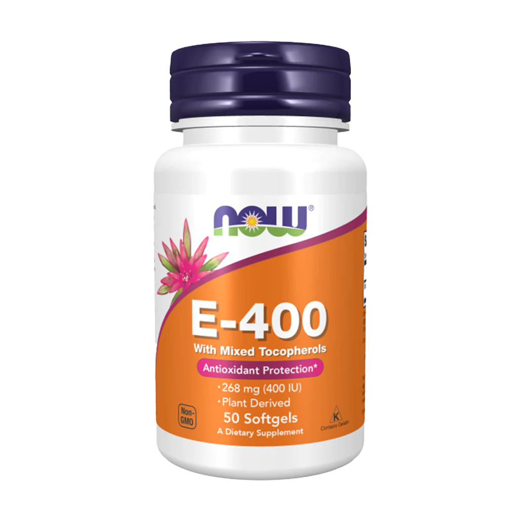now foods vitamin e400 mixed tocopherols 50 softgels packshot front cover