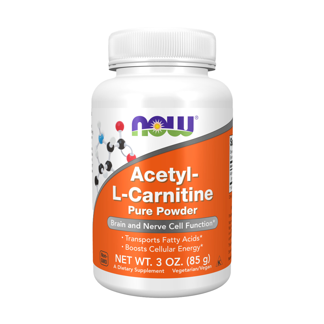 NOW Foods ALC Acetyl L-Carnitine Powder 85 grams Front cover