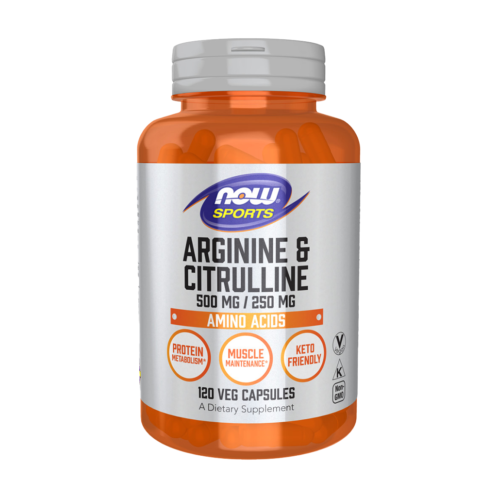 NOW Foods Arginine & Citrulline 500/250 mg Voorkant