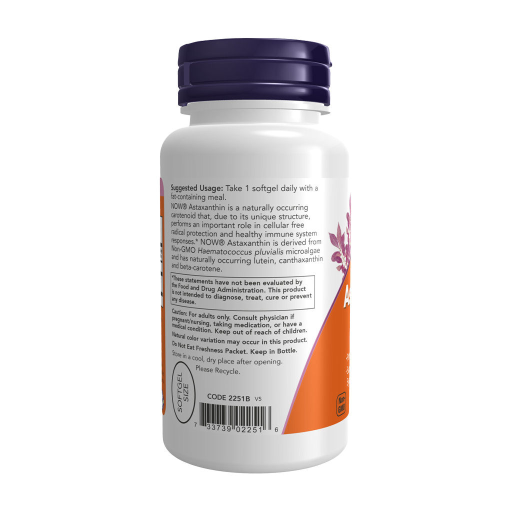 NOW Foods Astaxanthine 10 mg back