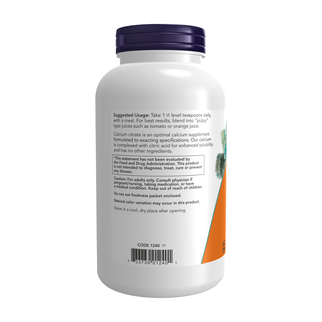 NOW Foods Pure Calcium Citrate Powder side