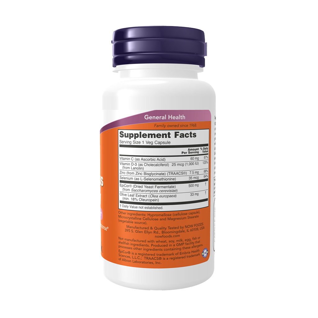 NOW Foods EpiCor® Plus Immunity (60 vegetarian capsules) side by side.