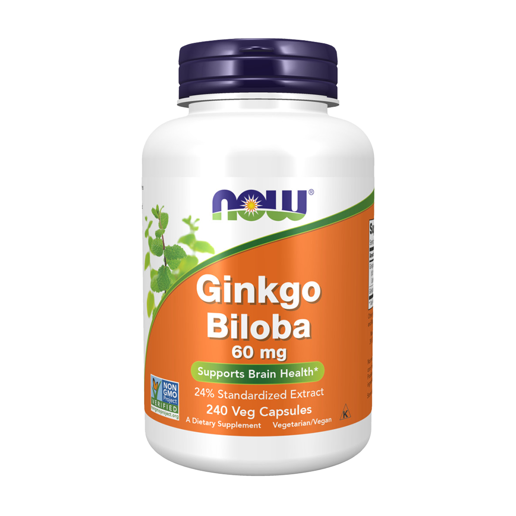 NOW Foods Gingko Biloba Extract (60mg.) front.
