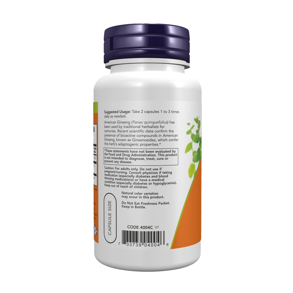 NOW Foods American Ginseng 500 mg (100 capsules) Side