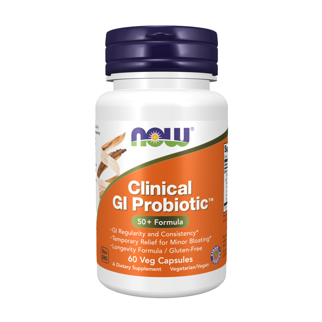 Clinical GI probiotic (60 capsules) front.