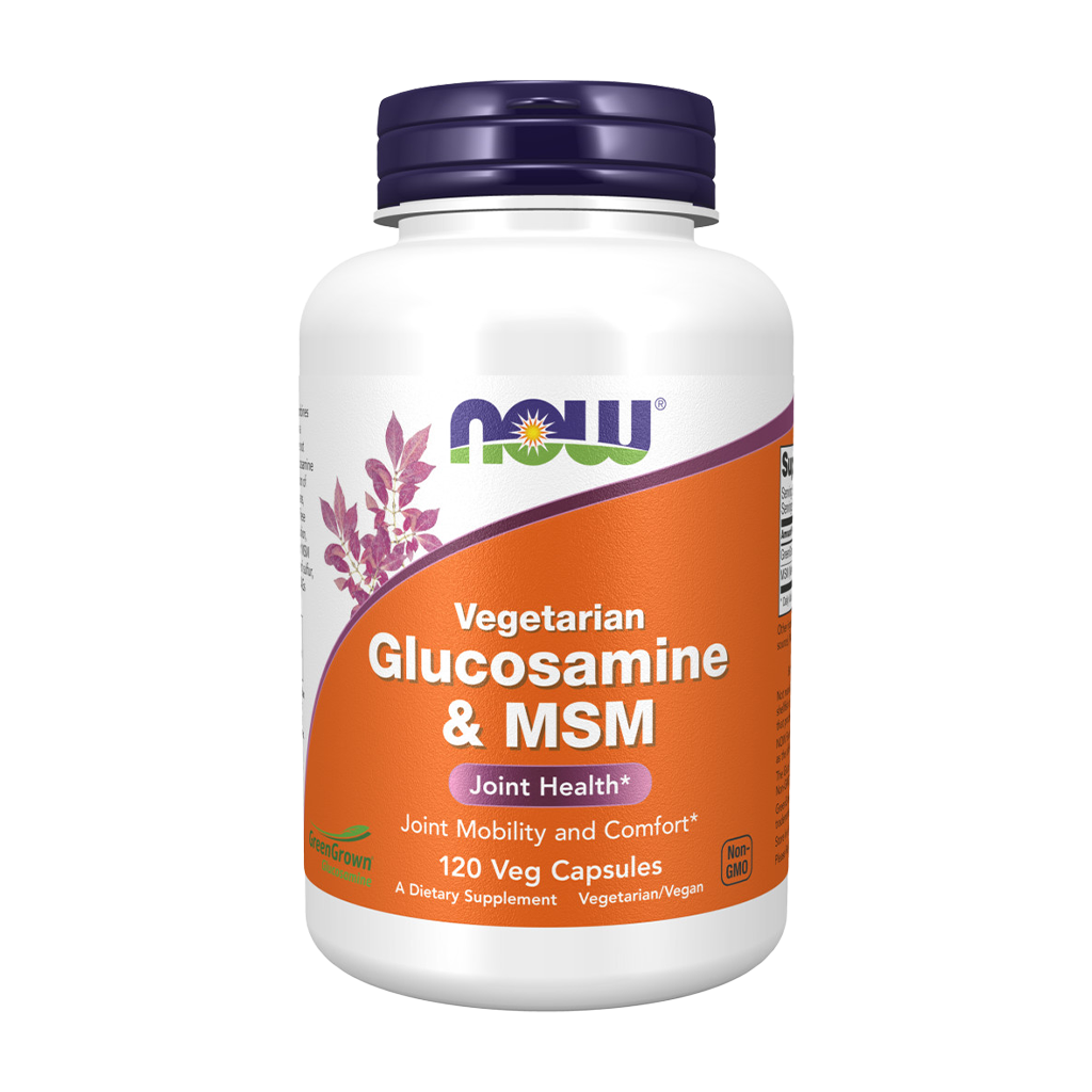 NOW Foods Glucosamine & MSM vegetarian capsules front cover