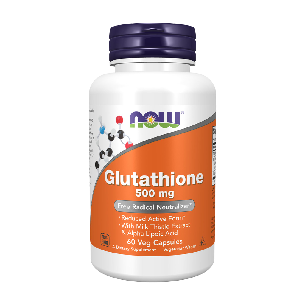 NOW Foods Glutathione 500 mg 60 capsules front