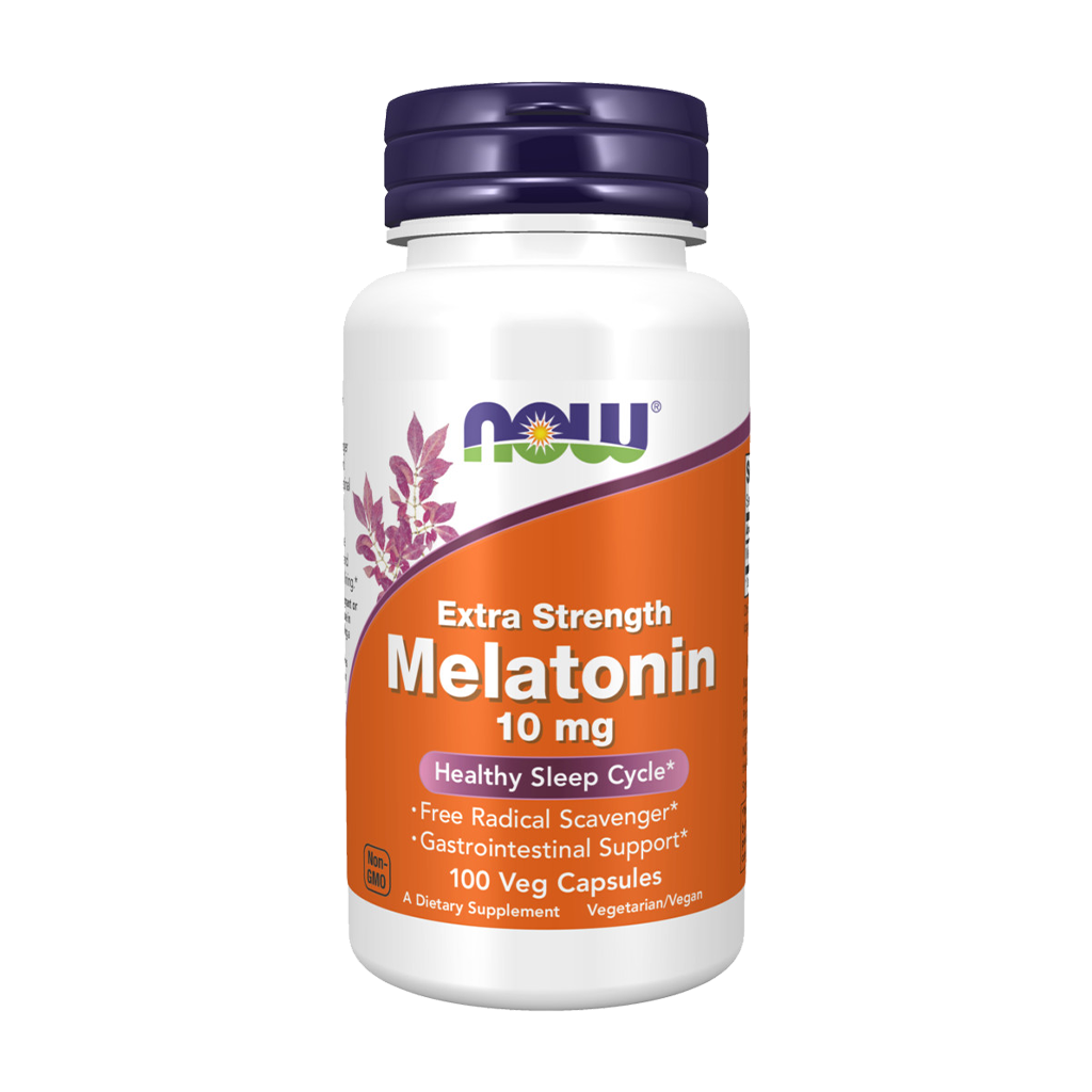 NOW Foods Melatonin 10 mg (100 capsules) front.