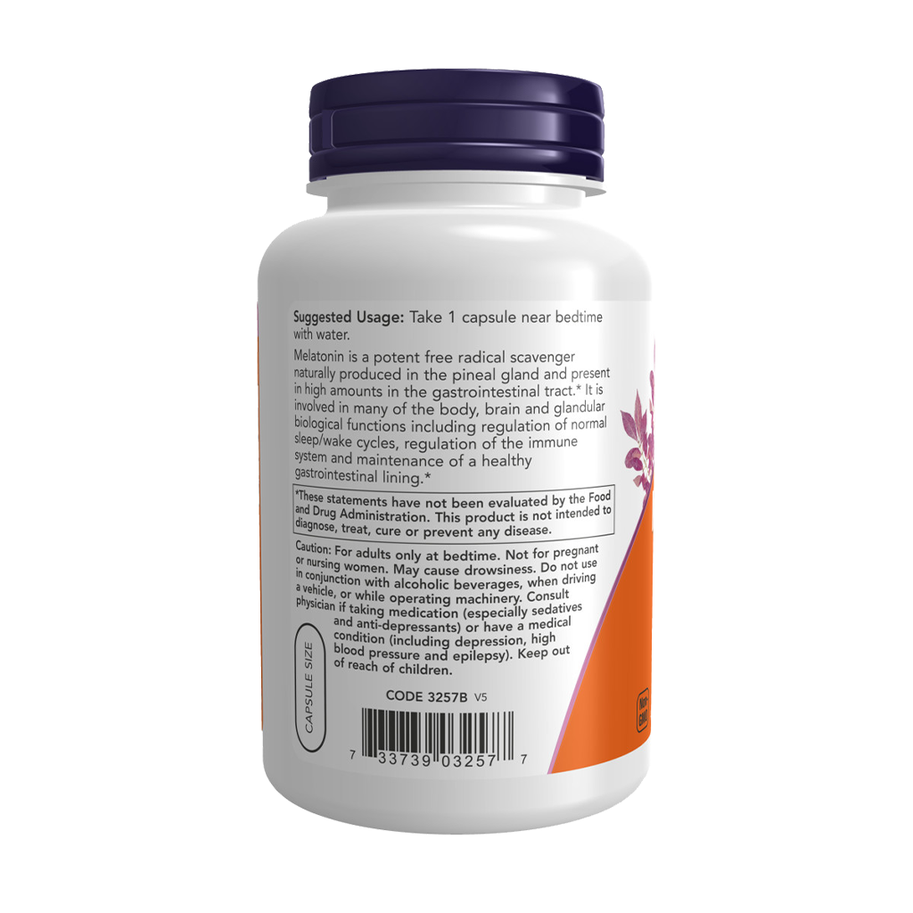 NOW Foods Melatonin 3 mg (180 capsules) side