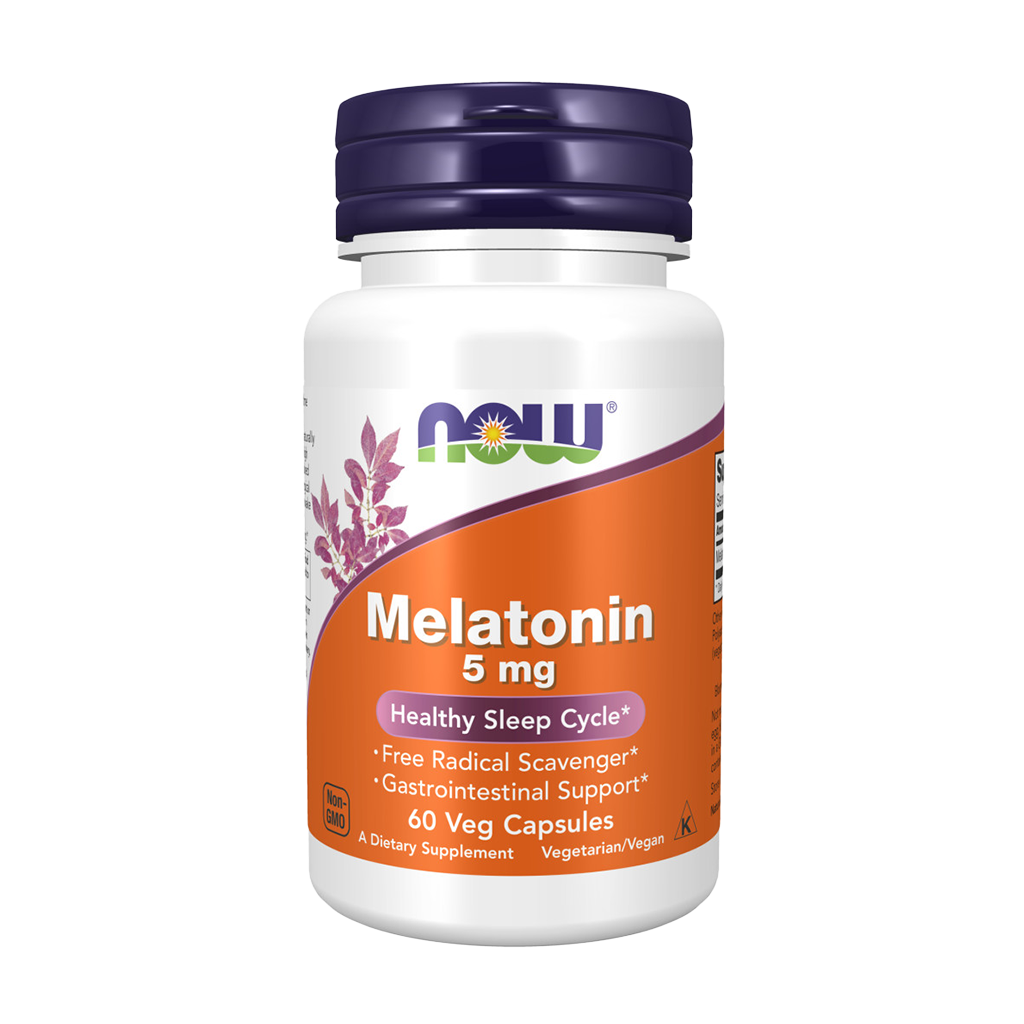 NOW Foods Melatonin 5 mg (60 capsules) Front cover