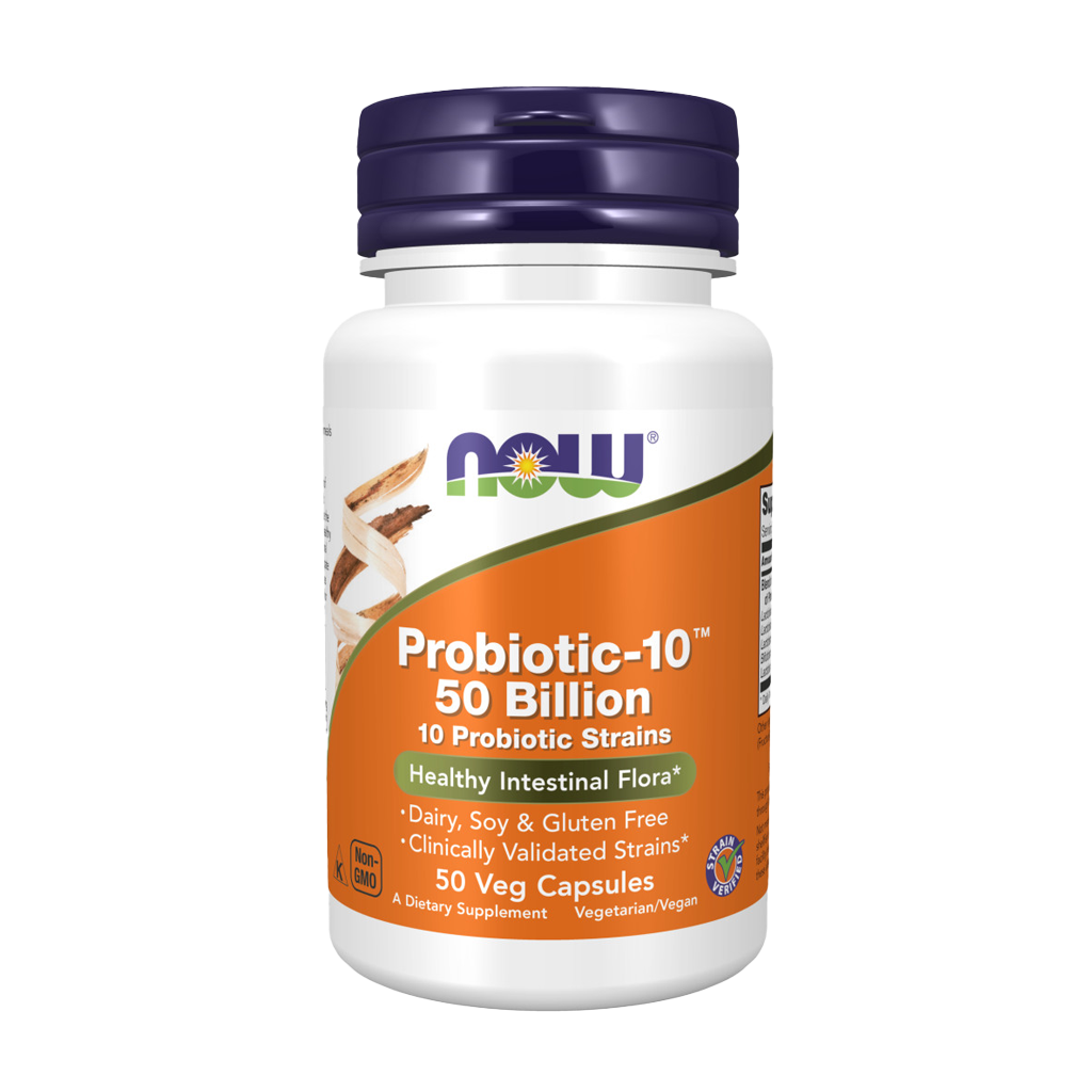 NOW Foods Probiotics-10 50 Billion (50 capsules) Front cover