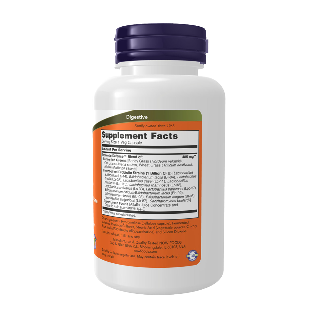 NOW Foods Probiotic Defense (90 capsules) back cover