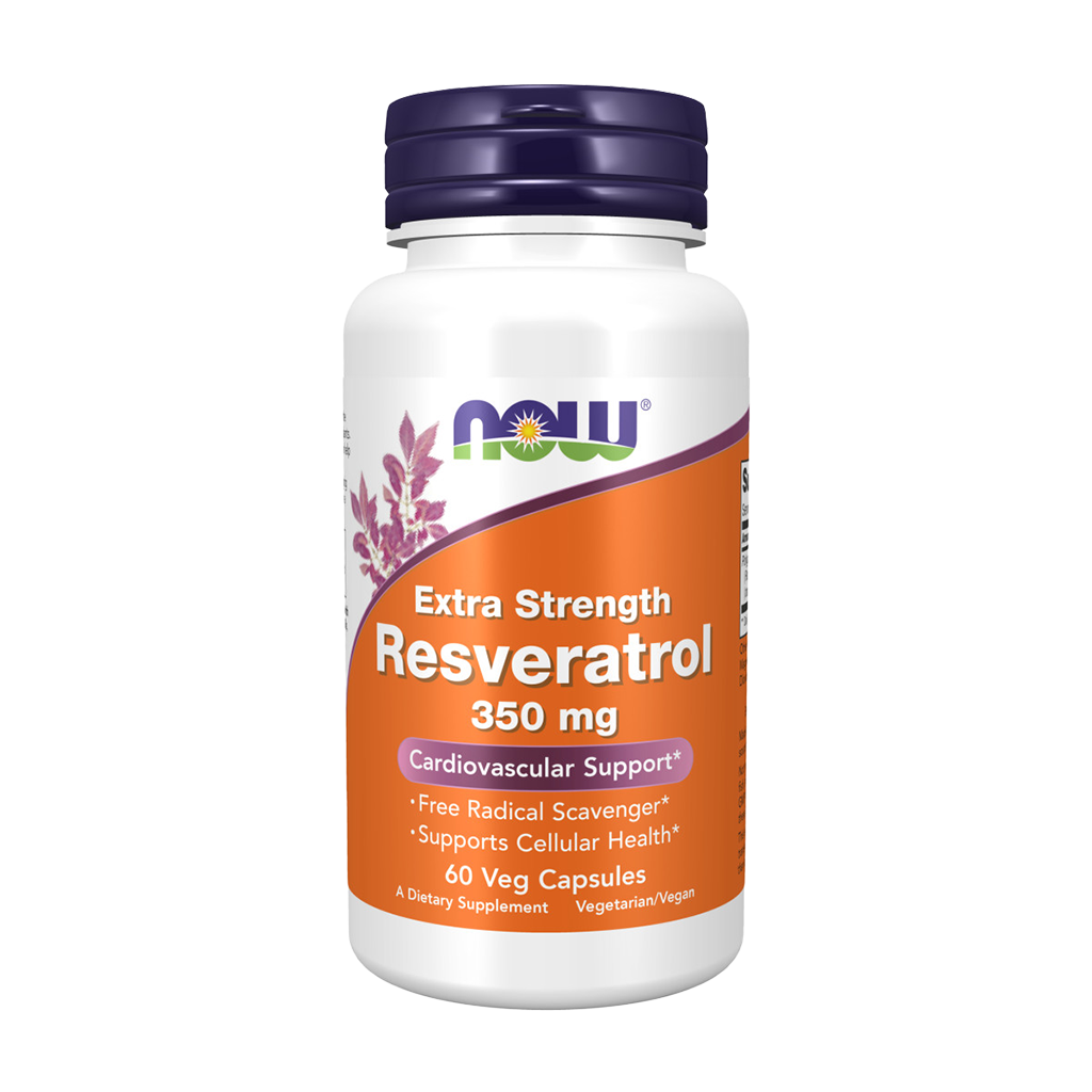 NOW Foods Resveratrol 350mg (60 capsules) Front cover