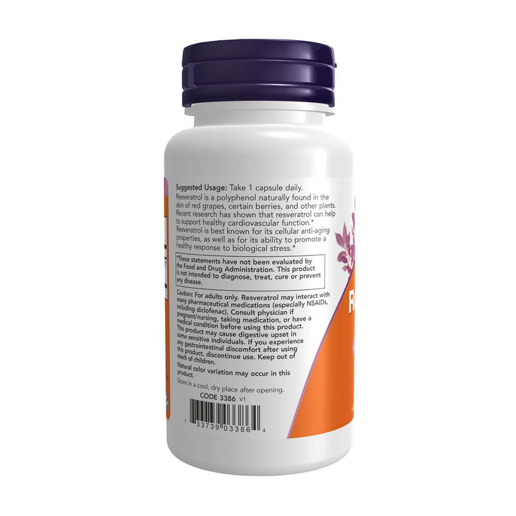 NOW Foods Resveratrol 350mg (60 capsules) Side