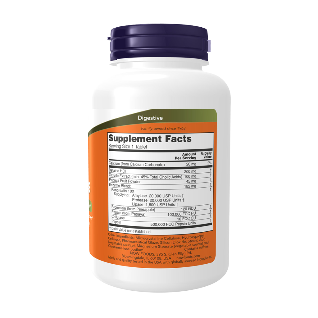 NOW Foods Super Enzymes (180 tablets) back cover