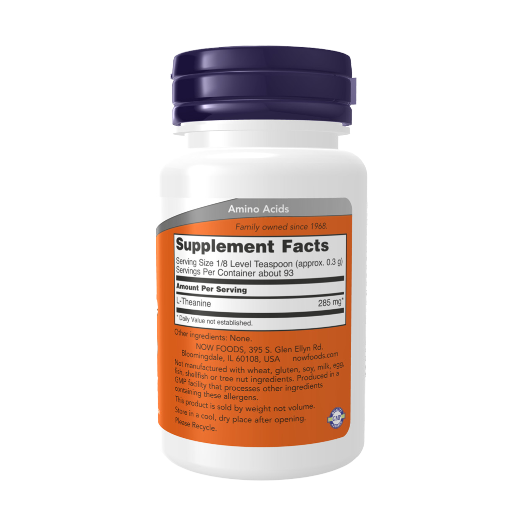 NOW Foods L-Theanine Powder 28 grams Side