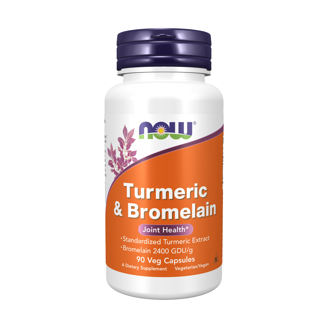 NOW Foods Turmeric & Bromelain 90 capsules Front cover