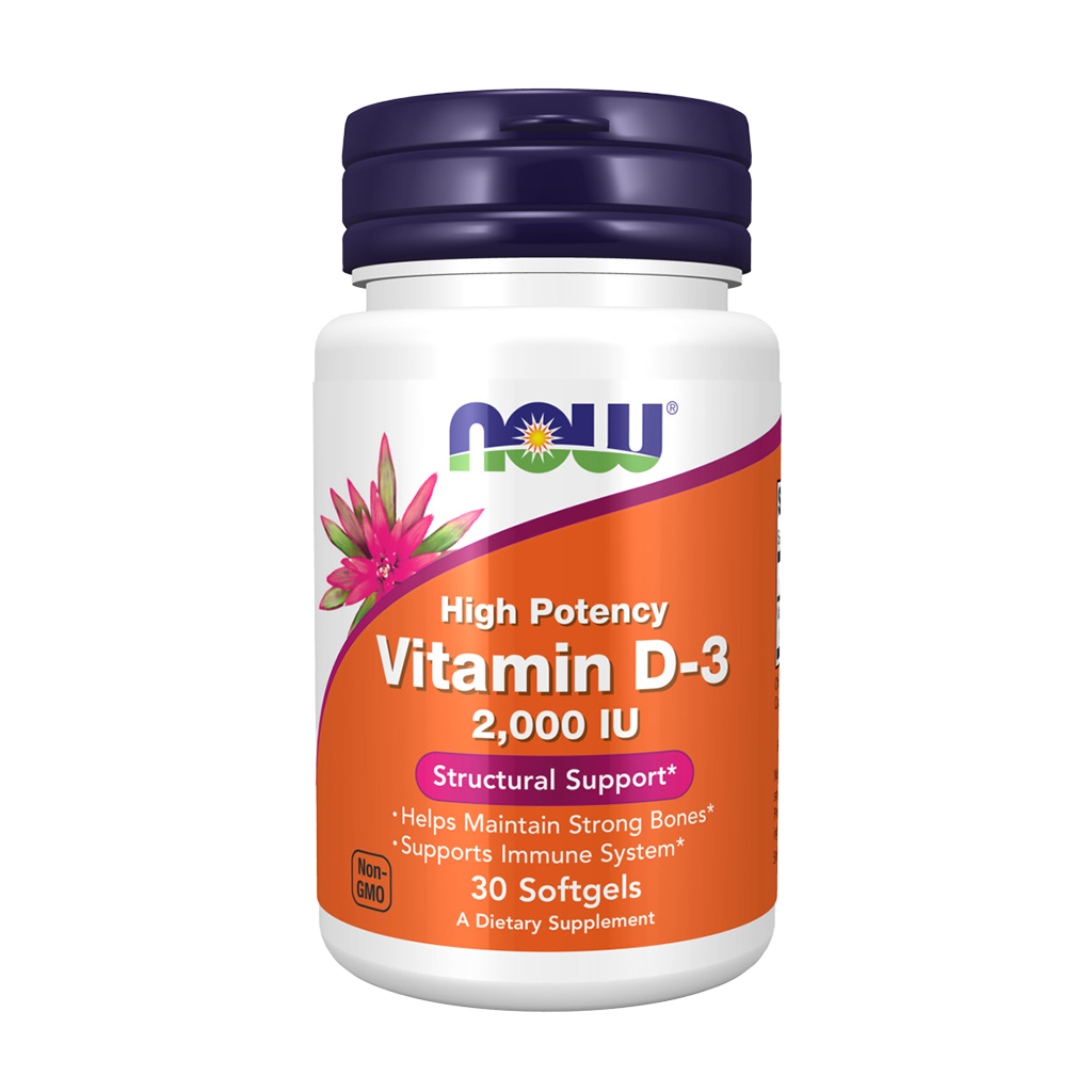NOW Foods Vitamin D3 2000 IU (30 softgels)